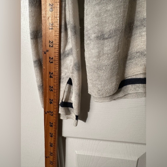 EILEEN FISHER Layered Linen Blend Layered Stripe Nautical LG Asymmetrical Hem - Picture 10 of 12